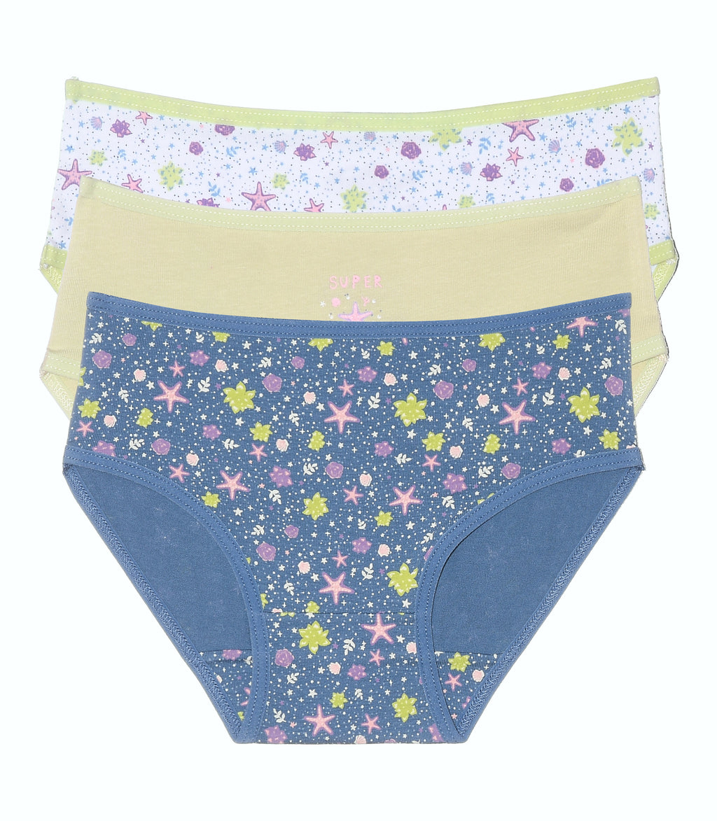 Girls Printed Brief - Pack of 3