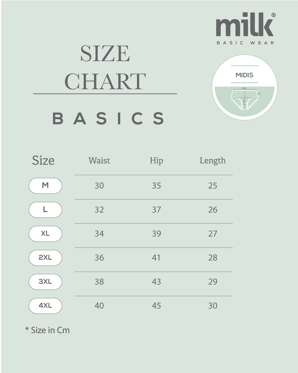 Plain Midi - Pack of 3