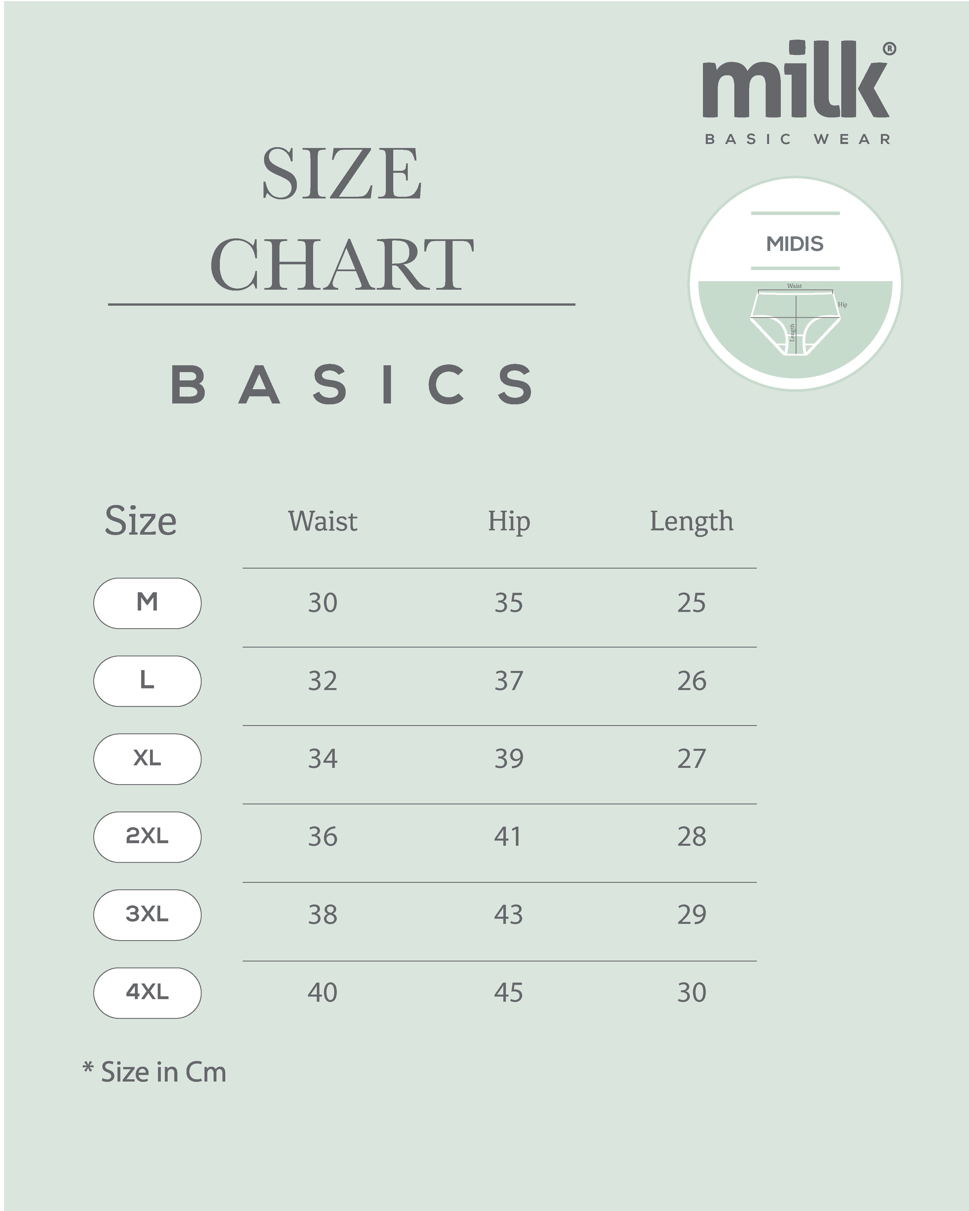 Plain Midi - Pack of 3